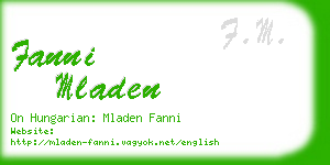 fanni mladen business card